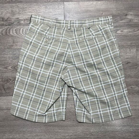 Nike Golf Shorts Mens 36 Beige Plaid Performance Dri Fit Sports Moisture Wicking - Picture 3 of 9